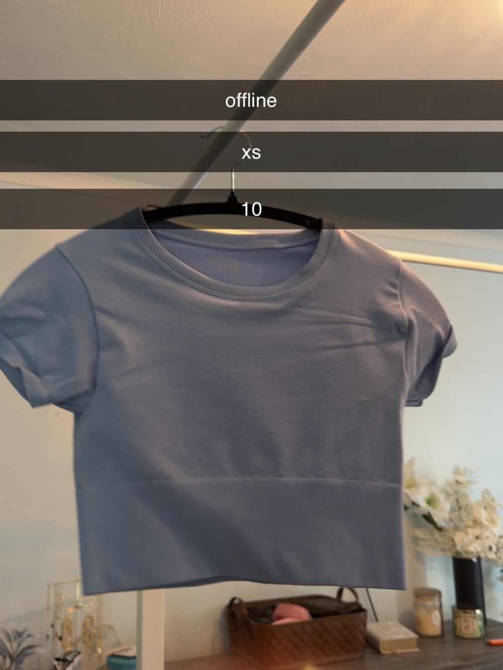 aerie Light Blue Crop Tee